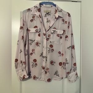 Ann Taylor Loft lavender/pink floral blouse